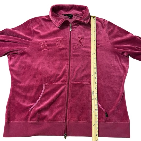 BCBG Long Sleeve Retro Y2K Vintage Pink Magenta Zippered Jacket Sz L - Picture 7 of 9